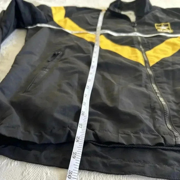 US Army Jacket Mens Large Black Yellow Windbreaker Track Coat Running Adult L - Picture 4 of 10